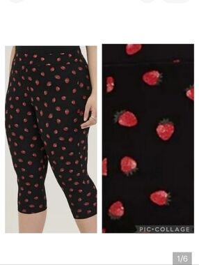 🆕️🍓 1X STRAWBERRIES  CAPRI / PEDAL PUSHER LEGGING - COTTON🍓